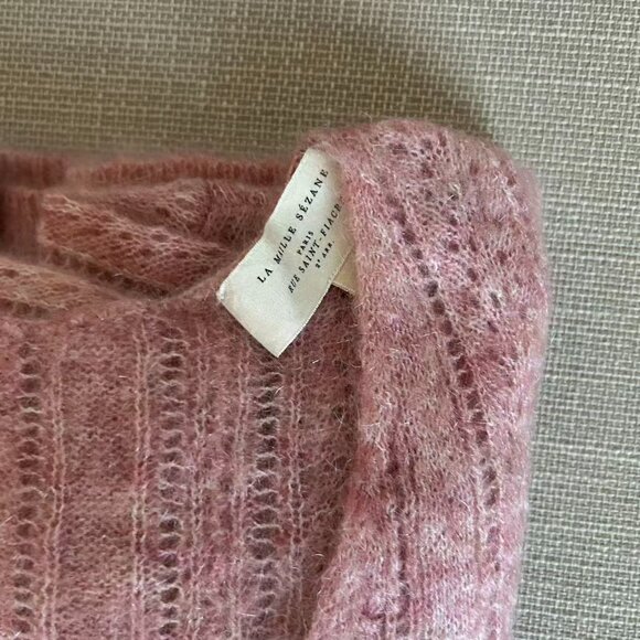 BEST Sezane Cristina Jumper XS/XXS/M/L Blush Pink Sweater French Wool Mohair - Picture 7 of 11